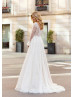 Ivory Lace Tulle V Back Fairy Wedding Dress Ivory Lace Tulle V Back Fairy Wedding Dress